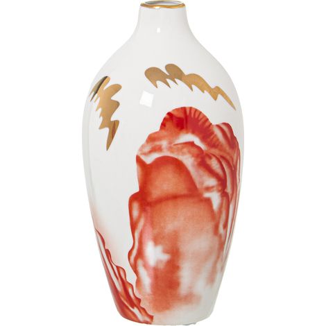 Vase Céramique Blanc/Saumon/Or °10X20 Cm (1/2)