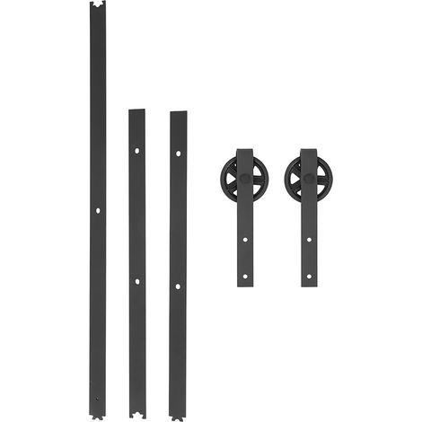 Kit de rail coulissant pour porte de grange 8FT, ensemble de tringle et chariot pour placard et armoire (1/5)