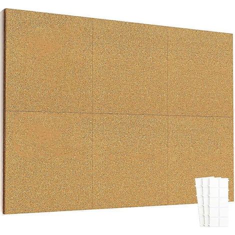 Korkfliesen 30,5 cm x 30,5 cm, Set mit 6 Korkwandpaneelen mit ablösbaren und sicheren Klebestreifen, große Kork-Pinnwände (1/5)