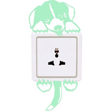 Autocollant lumineux autocollant pour interrupteur, motif dessin animé, décoration murale lumineuse pour chambre d'enfant g014 (1/5)