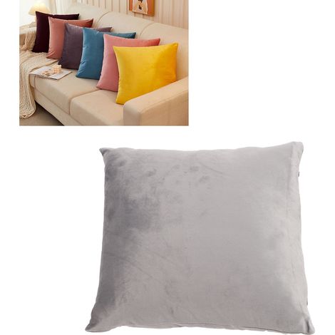 Coussin décoratif en velours uni de style nordique, coussin lombaire, coussin de dossier, coussin de canapé uni, coussin de soutien lombaire de bureau (1/5)