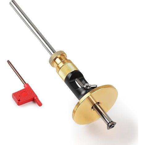 LALAGO Trusquin de Traçage avec Fonction de Micro Réglage, Marquage de Menuisiers Lecture Métrique de 12cm, Calibre de Scribe à Bois Outils à Tracer Jauge en Métal pour la Mesure de Profondeur (1/5)