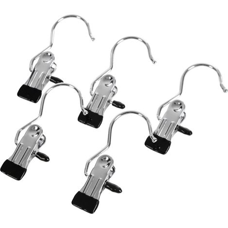 Lot de 50 cintres en métal avec pince et encoches crochets rotatifs clips coulissants plastique (1/2)