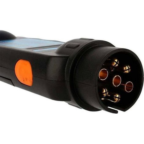 Testeur Remorque 7 Broches, 12V Prise Remorquage, Test Connexion Diagnostic Prise Courant Noir (1/3)