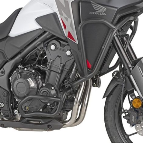 Barras protectoras superiores del motor Kappa para Honda NX 500 '24-, color negro.