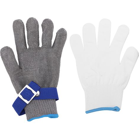 Gant en fil d'acier inoxydable 316, niveau 5, résistant aux coupures et aux perforations, protection pour cuisine professionnelle et travail, taille XXXL (1/5)