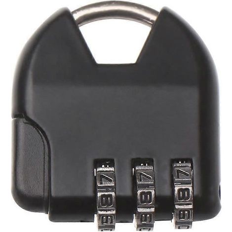 Herzförmiges Zahlenschloss mit dreistelligem, zurücksetzbarem Code, für Gepäck und Reisetaschen, schwarz. (1/5)