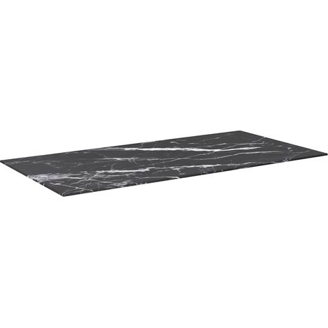 Piano Tavolo Piano Scrivania Nero 100x50 cm 6mm Vetro Temperato Design Marmo DAS513041 (1/5)