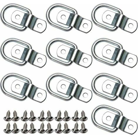 Anneau De Montage Anneaux D'arrimage et Taquet Anneau Crochet Traction D'Arrimage Attelage Anneau D'arrimage Anneau Crochet Traction D'arrimage Attelage pour Remorque de Camions,Autos(10 PCS) (1/5)