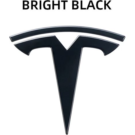 (Noir brillant, Y arrière 1 pièce) - Emblème avant et arrière autocollant pour Tesla, compatible avec les modèles Tesla, logo métallique de remplacement arrière et logos arrière noircis. (1/5)