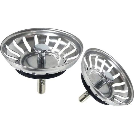 Filtro per lavello da cucina, tappo filtro per lavello, scolapiatti in acciaio inox per cucina e bagno, diametro 79 mm (confezione da 2) - Crezuo