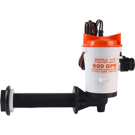 Lure boat marine aerator pump 600GPH DC submersible pump aquarium live fish aerator pump accessories - 12V 600GPH-1 (1/4)