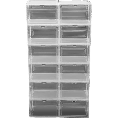 Cajas de zapatos, diseño apilable, material duradero, transparente (1/2)
