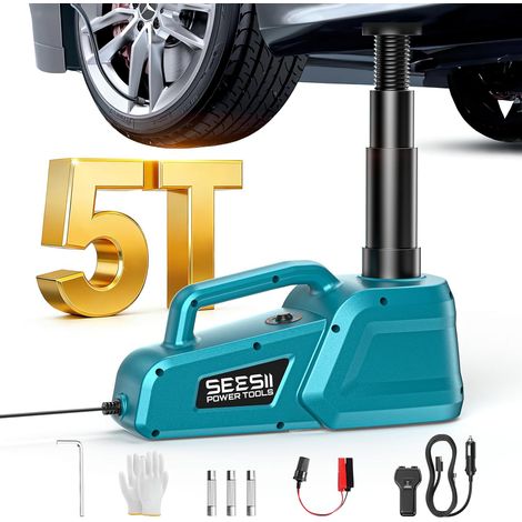 Cric Hydraulique 5-Tonnes 3-Tonnes: 12V Cric électrique Voiture avec télécommande, 15.5-45 cm d'amplitude de Levage, pour Voiture/SUV/Camion, Changement de pneus et Réparation de Garage (1/5)