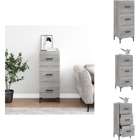 Sideboard Grau Sonoma 34,5x34x90 cm Holzwerkstoff - Schreibtisch - Wohnzimmermöbel - Sideboard - Grau Sideboard - Modernes Sideboard (1/5)