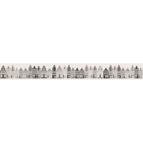 Frise papier peint intissé xxl maisons bordant les canaux d'Amsterdam - 50 x 400 cm de ESTAhome (1/5)