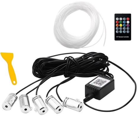 Bandes LED d'éclairage intérieur de voiture avec application sans fil et télécommande (1/5)