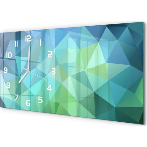 Horloge Murale Design Original 60x30 cm Verre Trempé Silencieuse Salon Arrière-plan abstrait (1/5)
