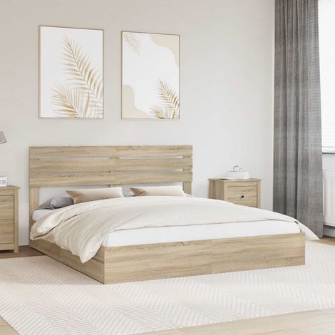 Aufbewahrungsbett Sonoma-Eiche 180 x 200 cm Holzwerkstoff