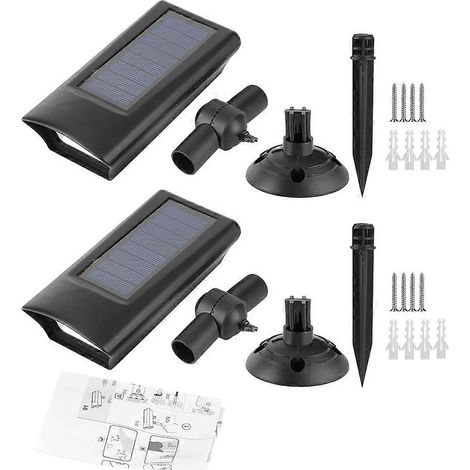 Solar-LED-Außenleuchte, Erdspießstrahler, wasserdicht, für Garten und Terrasse, zur Beleuchtung von Wegen und Höfen, 2er-Set (1/5)