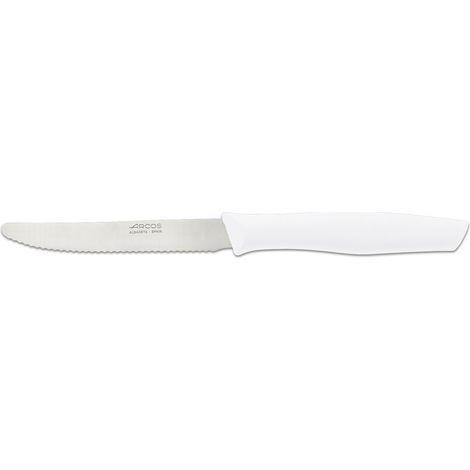Coltello da tavolo Arcos Nova 188824 in acciaio inox Nitrum e mango Polipropilene, lama bianca 11 cm con coperchio e espositore