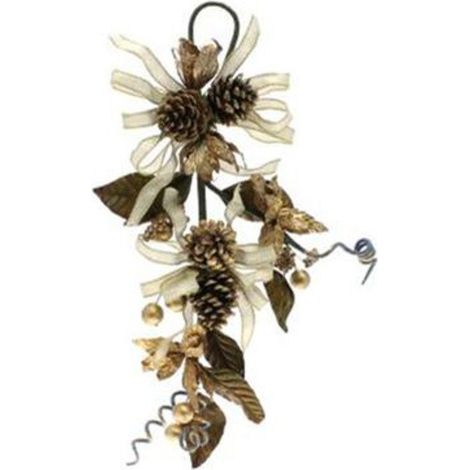 Decorazione per porta natalizia fuoriporta - colore oro - addobbo di natale