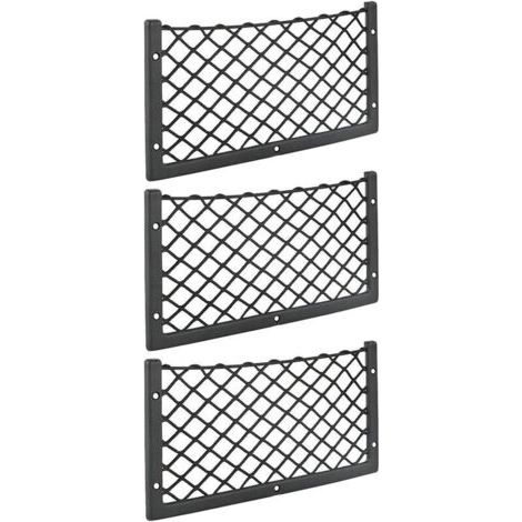 BUNTHAUS Lot de 3 filets de rangement pour voiture 36 x 18 cm Haute élasticité, filet de rangement pour bagages, magazines T4 T5 T6 Pour van, caravane, camping-car, camion