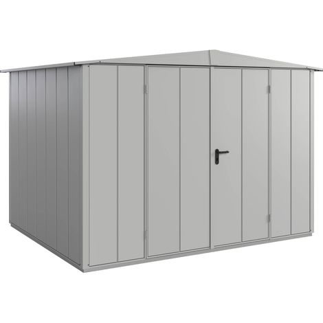 Hörmann Metall-Gerätehaus Berry Modern mit Satteldach Typ 3, 324 x 248 cm, weißaluminium, 8 m², 2-flüglige Tür (1/5)