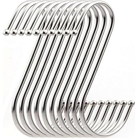 Crochet S - Acier Inoxydable - 7 x 3,4 cm - Pour Cuisine Salle De Bain Chambre - Lot De 10 (1/5)