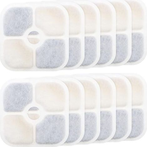 Filtres de fontaine à eau 12 pièces - pour Catit PIXI 43717 - Filtre à charbon actif - Haute qualité - Purifiant - Recharge - Filtres de fontaine pour animaux de compagnie - Rectangle - Fontaine pour (1/4)