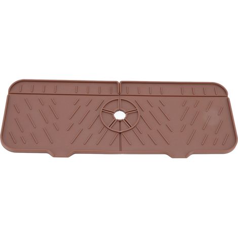 Tapis de Sink en Silicone Réutilisable Absorbant pour Cuisine Salle de Bain Caravane Marron