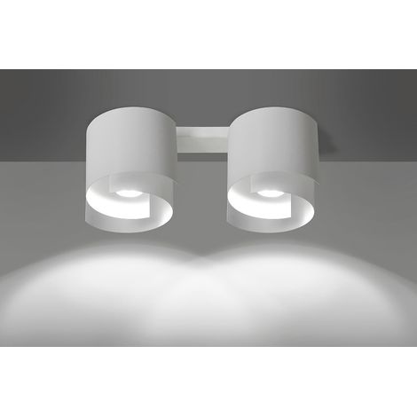 Deckenlampe Weiß Metall 2-flammig 40 cm lang GU10 Deckenleuchte