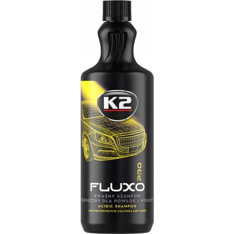 SHAMPOO ACIDO PER LAVAGGIO AUTO K2 FLUXO 1L per rivestimenti, ceramiche, cere, stura (1/5)