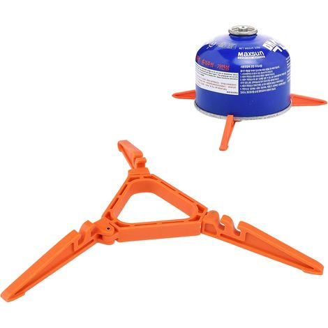 Support Réservoir Gaz - ABS Pliable Antidérapant - Trépied Stabilisateur pour Réchaud Camping - Compatible Réservoirs Plats Longs - 1 Pièce