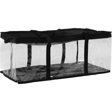 Sac de Rangement à Outils PVC Transparent, Fermeture Éclair Anti-Poussière, Grande Capacité, Organisateur pour Entretien, 64 x 32,5 x 25 cm (1/5)