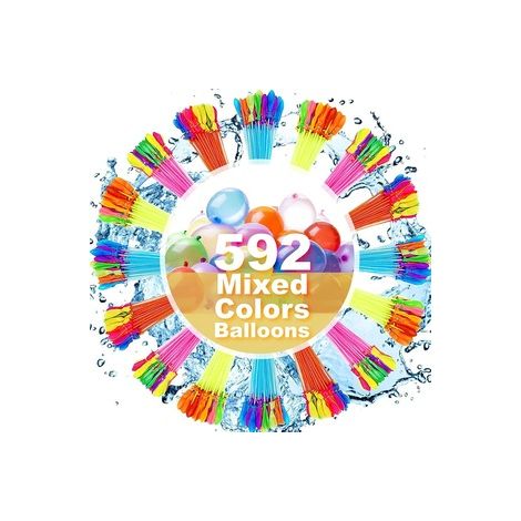 2 kits de 592 ballons auto‑scellants à eau – Jeux de bataille estivale – Remplissage rapide pour fêtes et piscine (1/5)