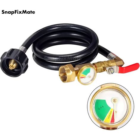 Adaptateur Reservoir Propane 36 Pouces, Haute Pression, Camping-Grill, Tuyau Remplissage, Manometre (1/5)