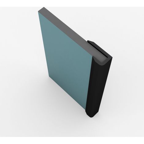 jeu de 2 profilés de finition en aluminium noir mat pour panneaux muraux - 10x5x2100 mm
