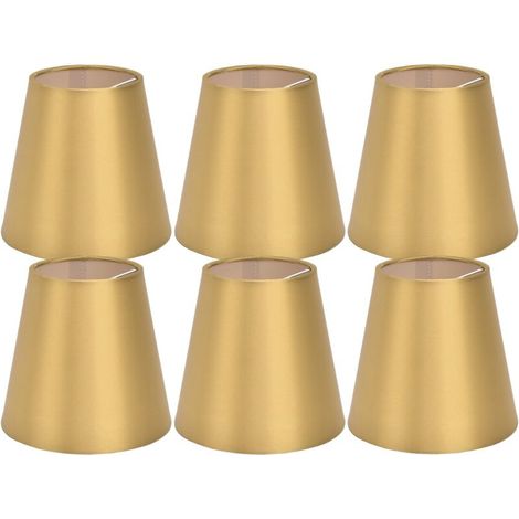 SJLERST 6 pièces E14 abat-jour tissu abat-jour lampe de Table plafonnier abat-jour pour chambre salon or PX153