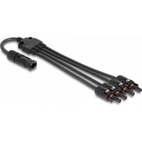 DELOCK CÂBLE DIVISEUR DL4 SOLAR 1 X MÂLE À 4 X FEMELLE, 50 CM, NOIR (88226) (1/4)