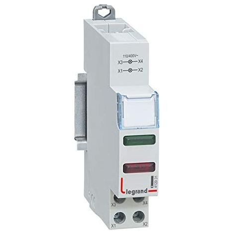 Legrand 412931 LED-Doppelanzeige, grün und rot, 110 V bis 400 V, 1 Modul CX3