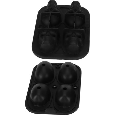 Moule à Glace en Forme de Crâne en Silicone pour Halloween avec 2 Entonnoirs pour Cuisine (1/5)