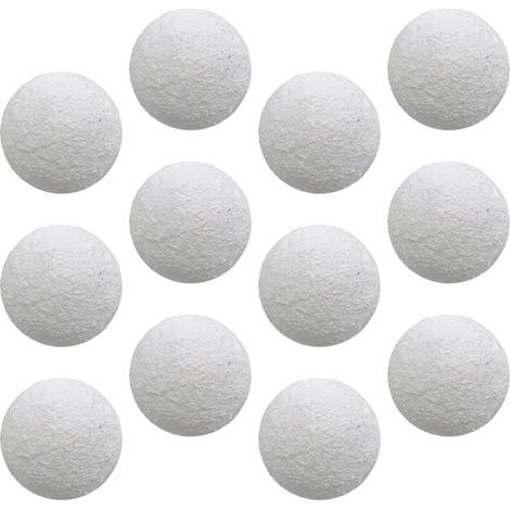 12 Pièces Boule de Noël Blanche en Écume, Balle Ronde (1/5)