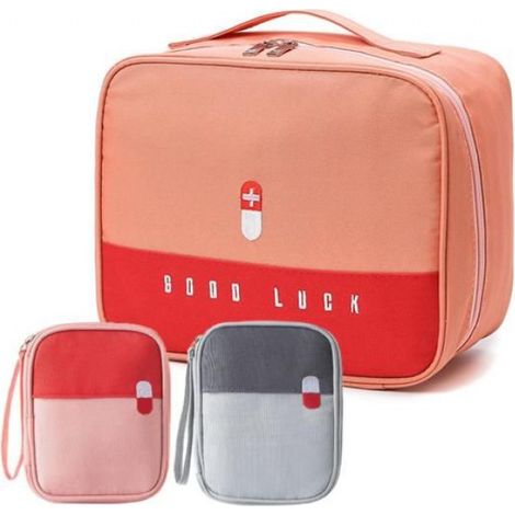 Trousse de Secours Vide,3Pièces Trousse Secours Vide,(1 + 2) Sac de Trousse Pharmacie Portable en Tissu Oxford Imperméable, l'école (1/5)