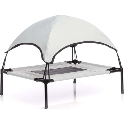 Hamaca mascotas Cama Perros Gatos Relax Jardín Outdoor Protección solar Sombrilla Animales XL Gris