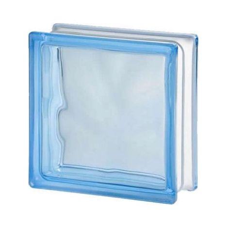 VETROCEMENTO VETROMATTONE ONDULATO 19X19X8 CM Azzurro