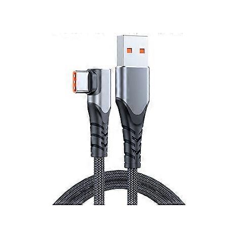 Geflochtenes USB-zu-USB-C-Kabel, USB-Kabel für schnelle Datenübertragung, 6A66W Ladekabel, langlebig, breite Kompatibilität, Grau (Grau)