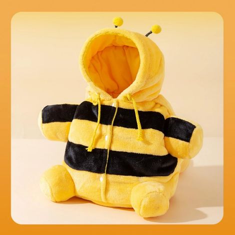 Sac à dos mignon avec un ours et une abeille pour les promenades hivernales au chaud, adapté aux petits chats et chiens (taille S). Idéal pour les chatons et les petits chiens.