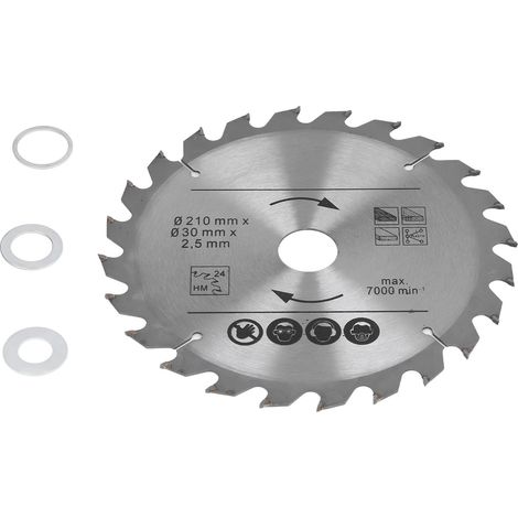 Lame de scie circulaire en carbure pour le travail du bois, scies à onglets, coupe bois et plastique, 8-1/4 po, 210 x 24 x 30