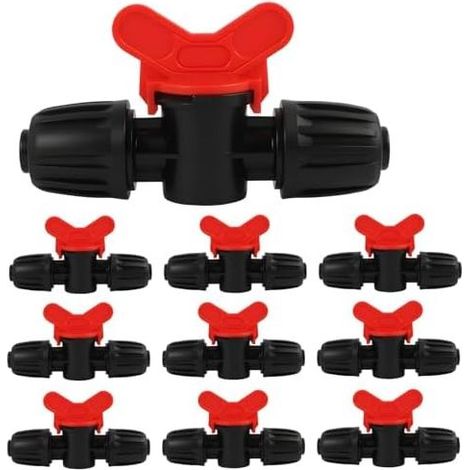 10er-Pack Umschaltventile für Tropfbewässerung, Schlauchverbinder mit Widerhaken für 16-mm-PE-Schläuche, Verriegelungsfittings, ideal für Garten, Landwirtschaft und Gewächshäuser - (1/5)